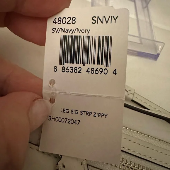 Coach Signature Denim Wristlet with Leather Trim - Picture 11 of 11